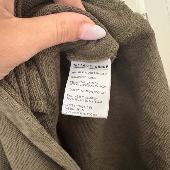 NWT THE BASE | Olive Green Sweatpant shorts drawstring 100% cotton - Picture 5 of 7
